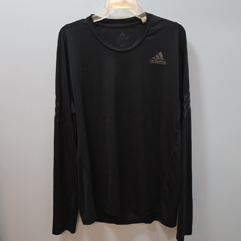 Adidas Men's Alphaskin Climalite Black Long Sleeve Tee XL